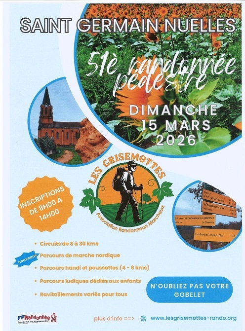 51è RANDONNEE PEDESTRE DES GRISEMOTTES - DIMANCHE 15 MARS 2026